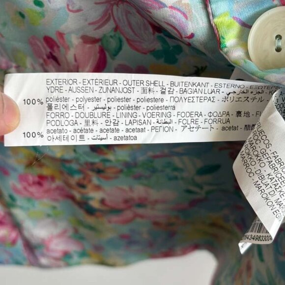 Zara Women Bloggers Favorite Floral Satin Double Breasted Blazer Multicolor Sz L - Picture 7 of 12